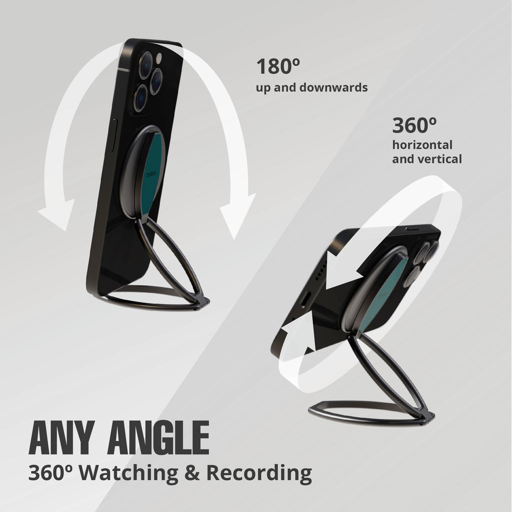 KickFlip - The World's Best Phone Stand - Watch and record at any angle - Black