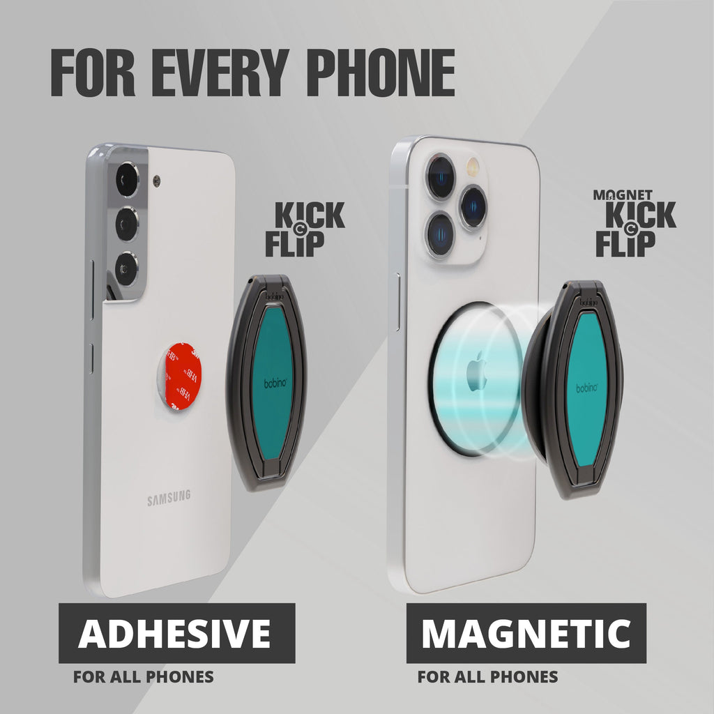 KickFlip - The World's Best Phone Stand - Watch and record at any angle - Black
