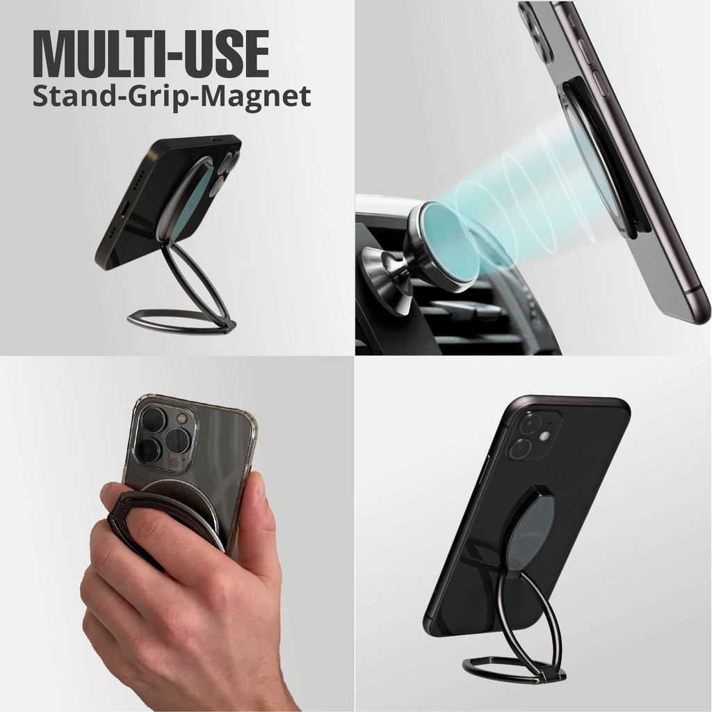 KickFlip - The World's Best Phone Stand- Watch and Record at any angle - Silver Skye